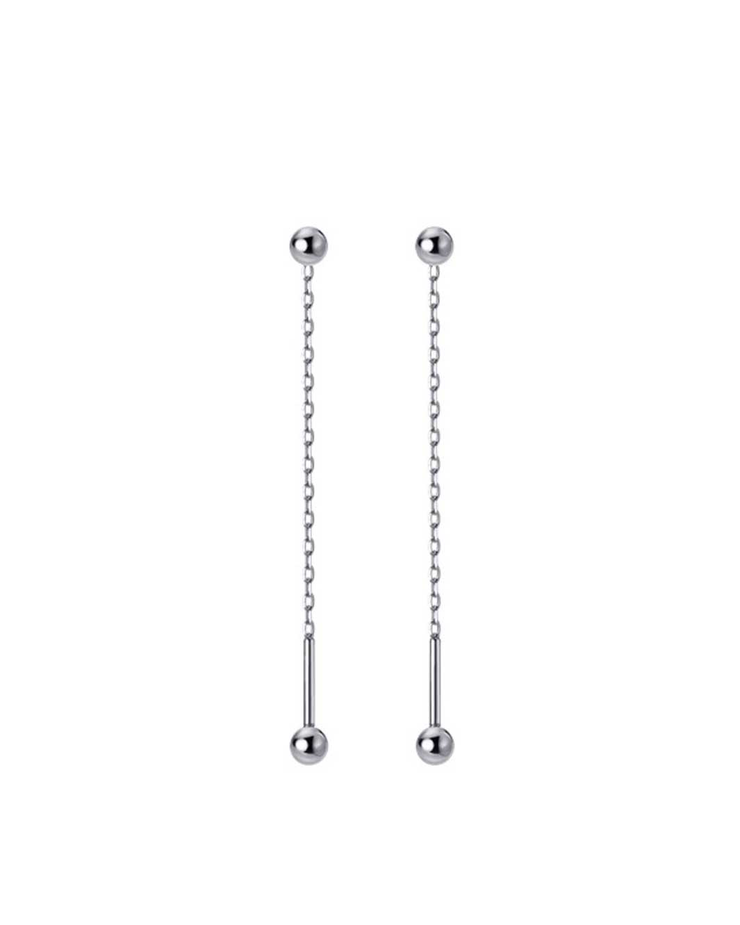 Round Ball Charm Threader Earrings