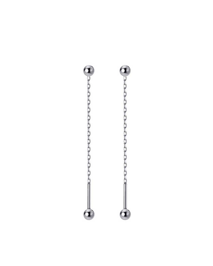Round Ball Charm Threader Earrings