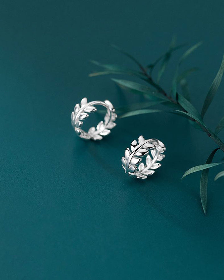 Leafy Huggie Earrings