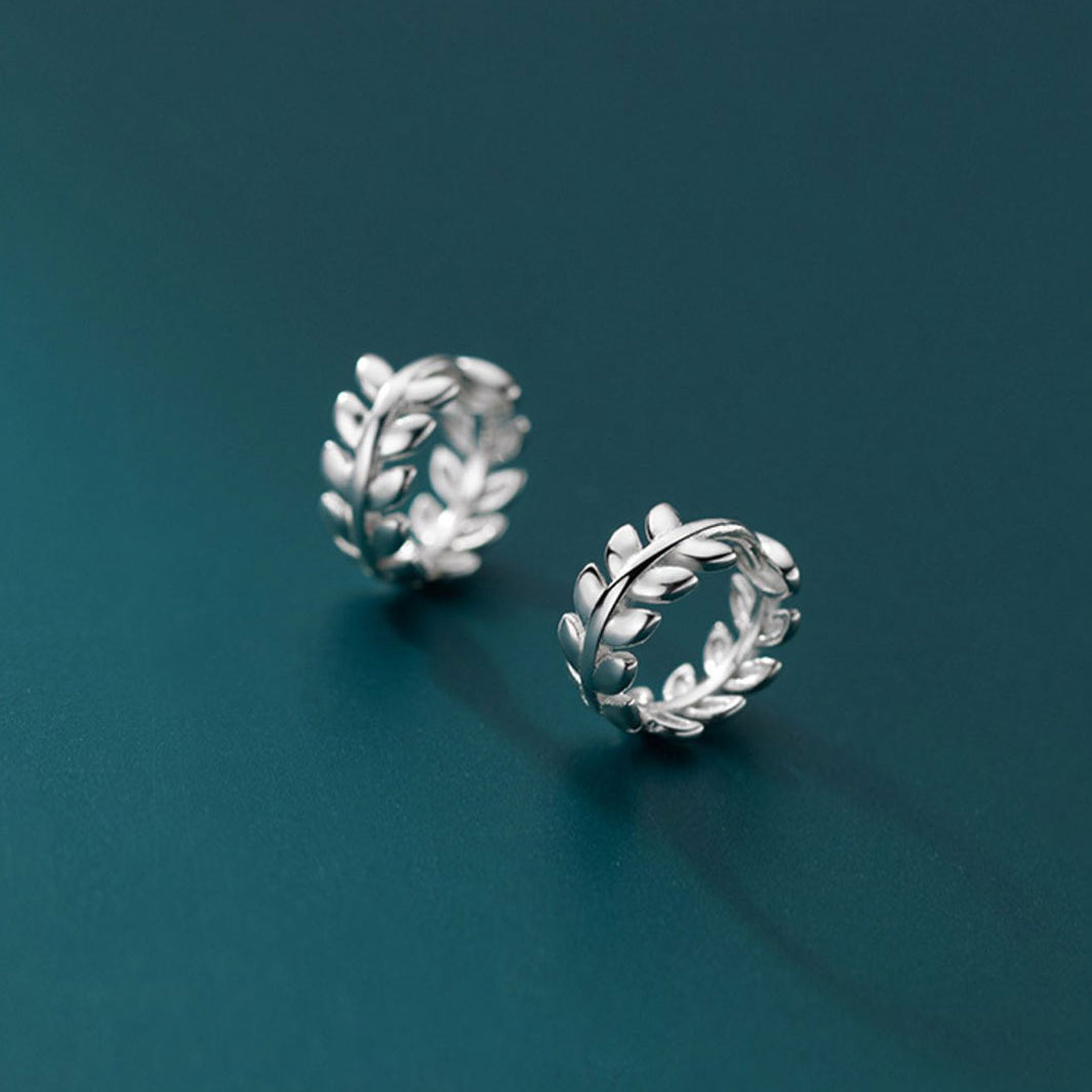 Leafy Huggie Earrings