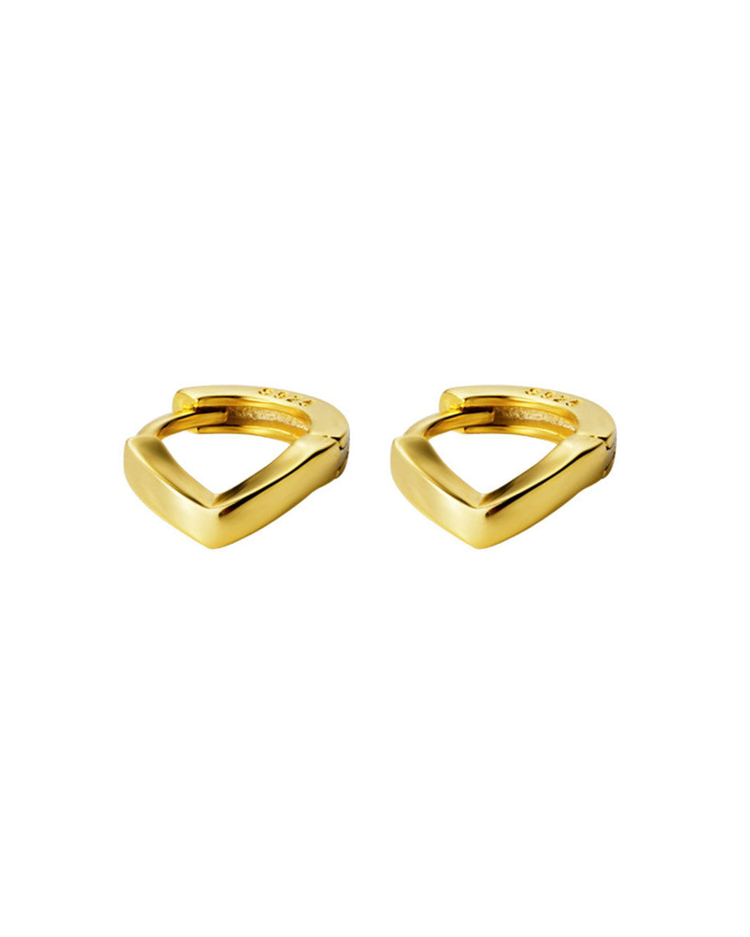 Tiny V-shaped Huggie Earrings