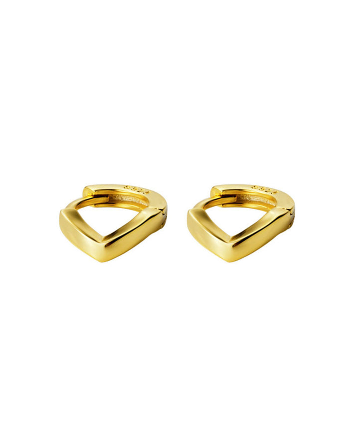 Tiny V-shaped Huggie Earrings