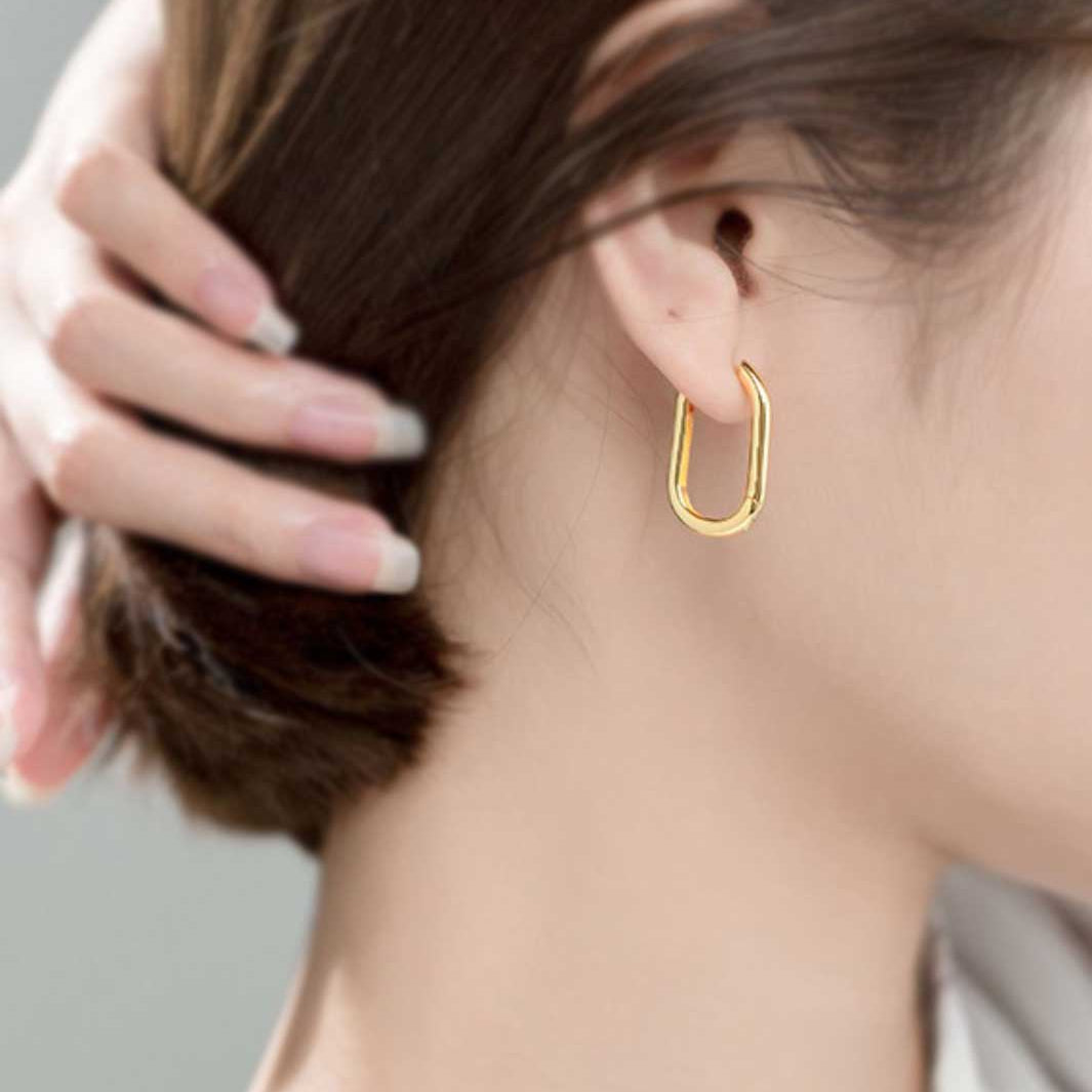 Oval Statement Hoop Earrings