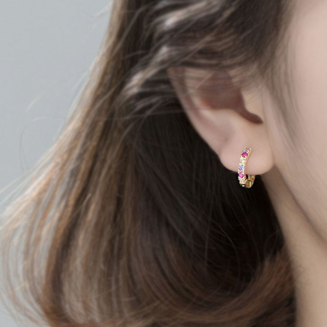 Gracia Colorful Gemstone Hoop Earrings