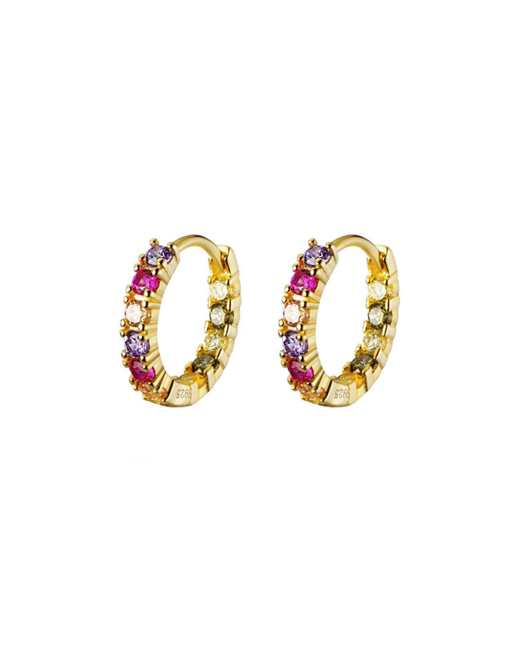 Gracia Colorful Gemstone Hoop Earrings