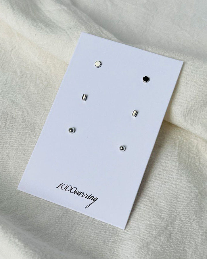 Geometric Shape 3-Pack Stud Earrings