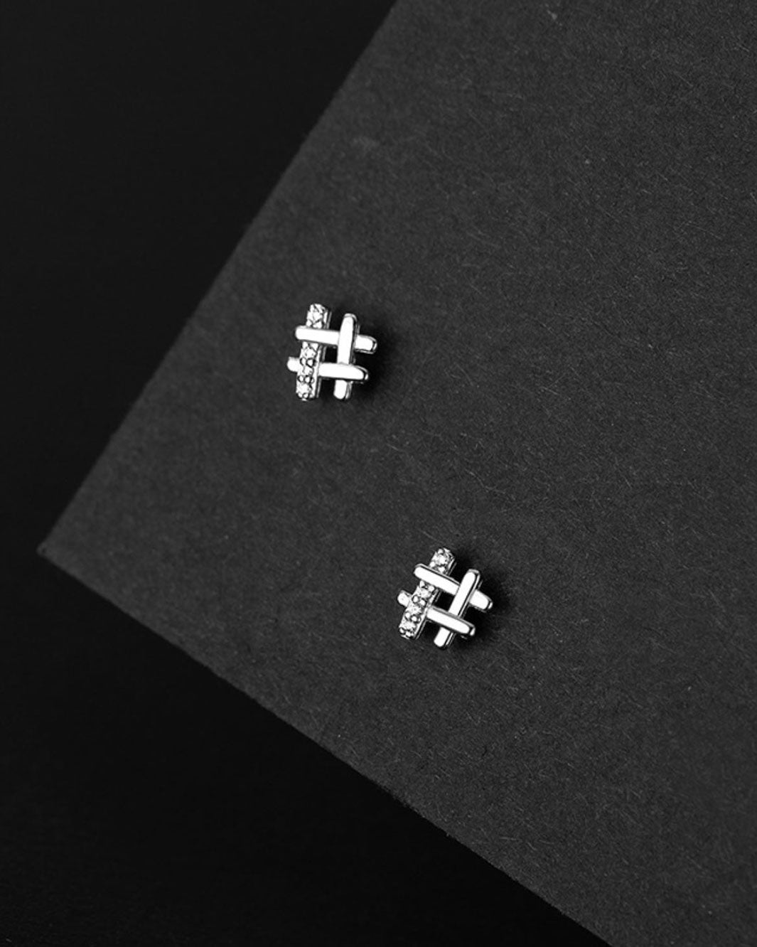 Hashtag Stud Earrings