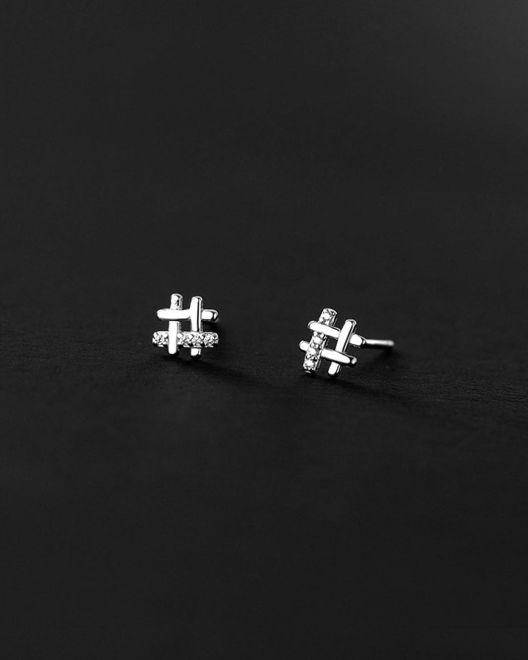 Hashtag Stud Earrings