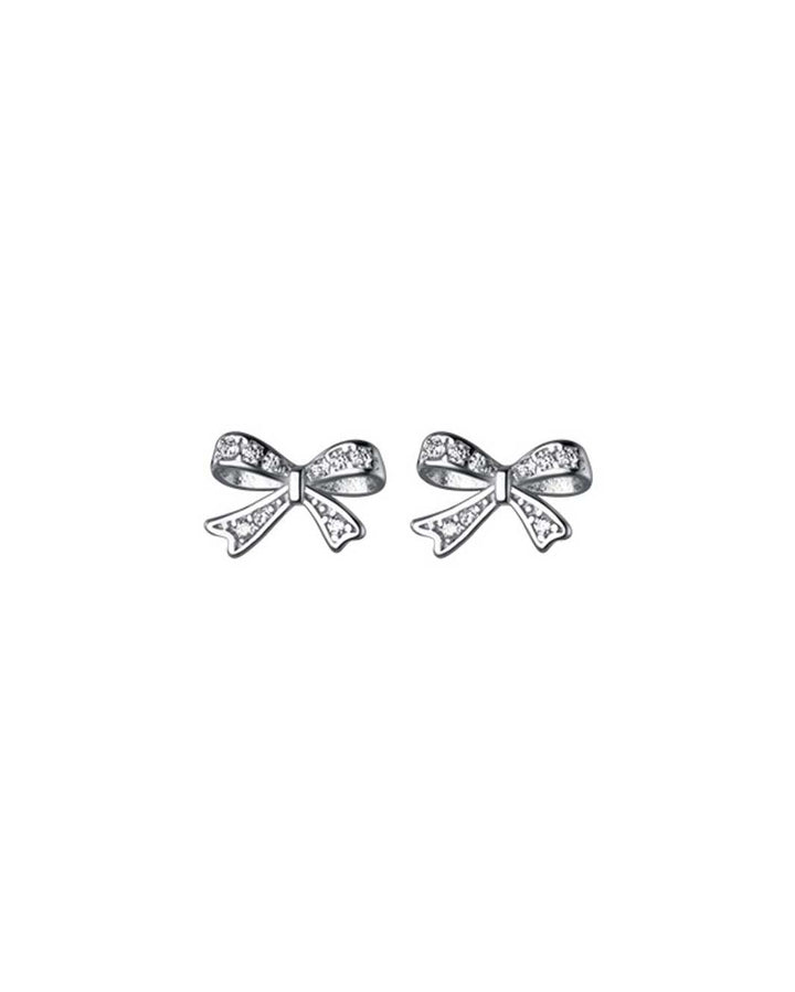 Diamante Ribbon Stud Earrings