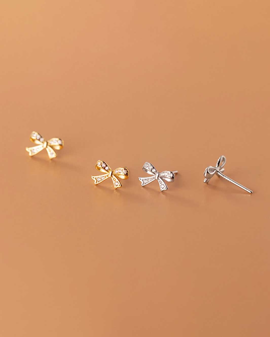 Diamante Ribbon Stud Earrings