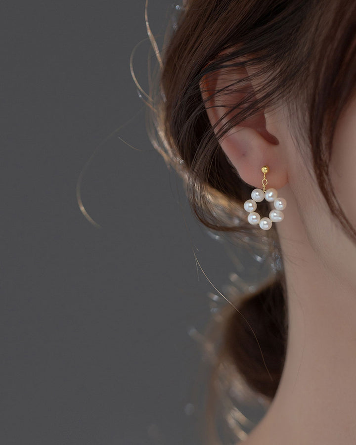 Pearl Flower Drop Earrings