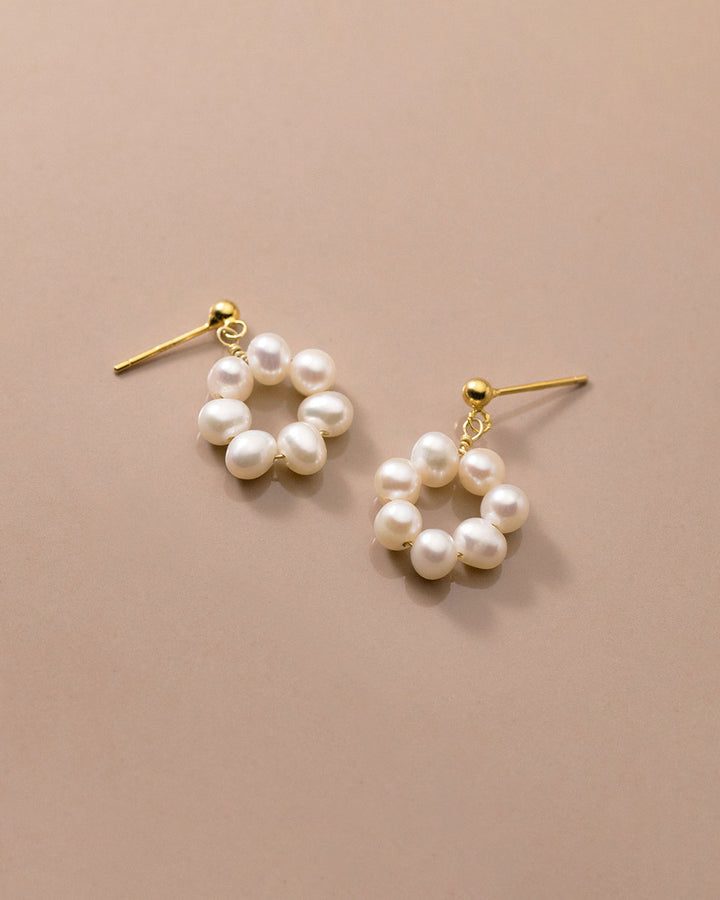 Pearl Flower Drop Earrings
