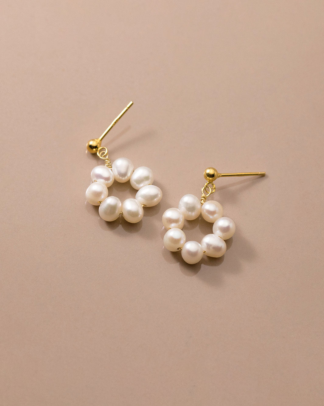 Pearl Flower Drop Earrings