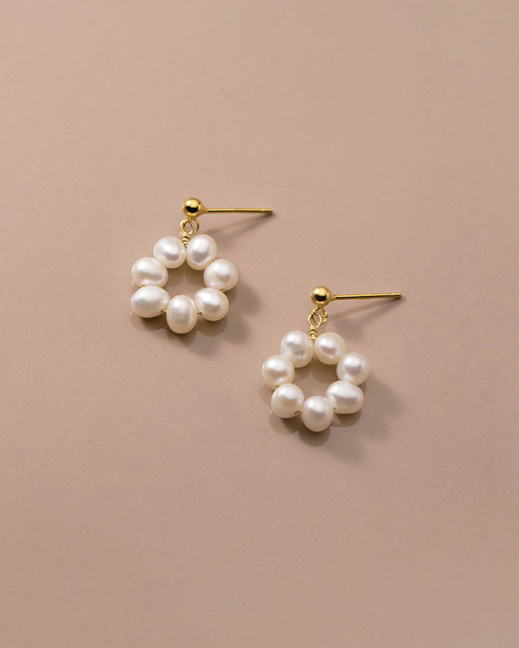 Pearl Flower Drop Earrings