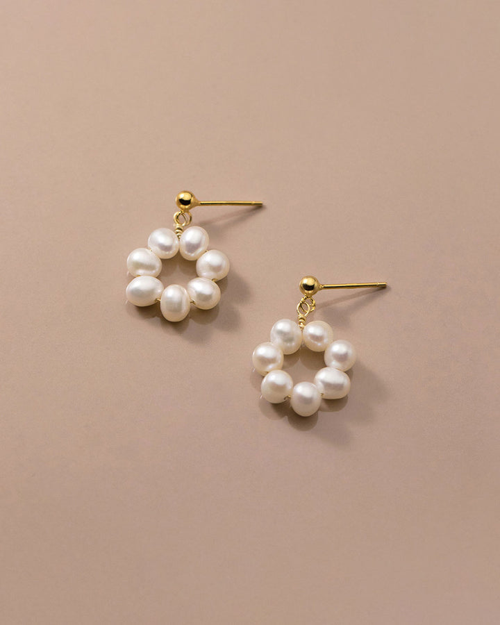 Pearl Flower Drop Earrings