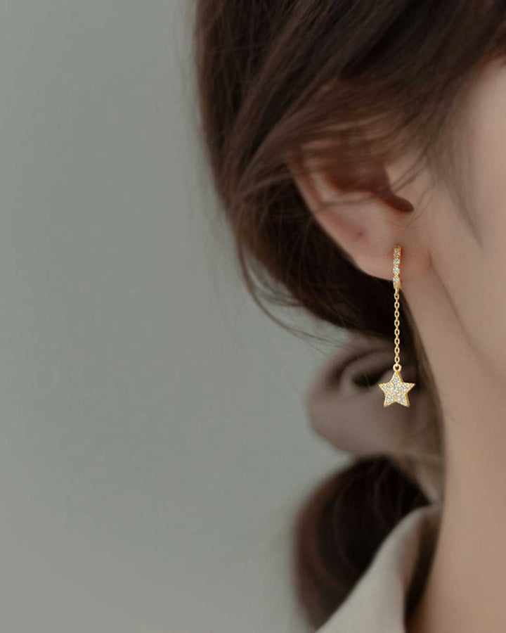 Astra Diamante Star Huggie Earrings