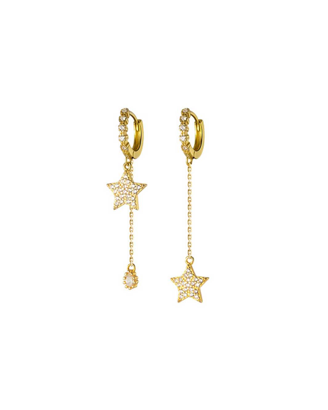 Astra Diamante Star Huggie Earrings