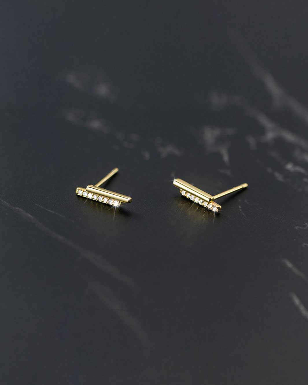 Double Bar Stud Earrings