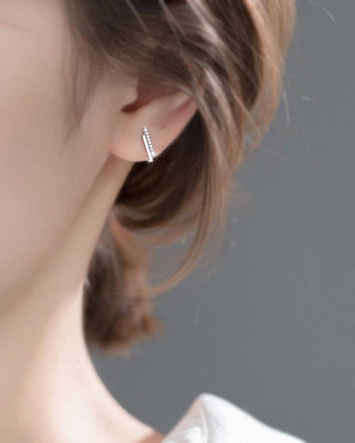 Double Bar Stud Earrings