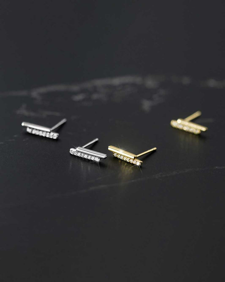 Double Bar Stud Earrings