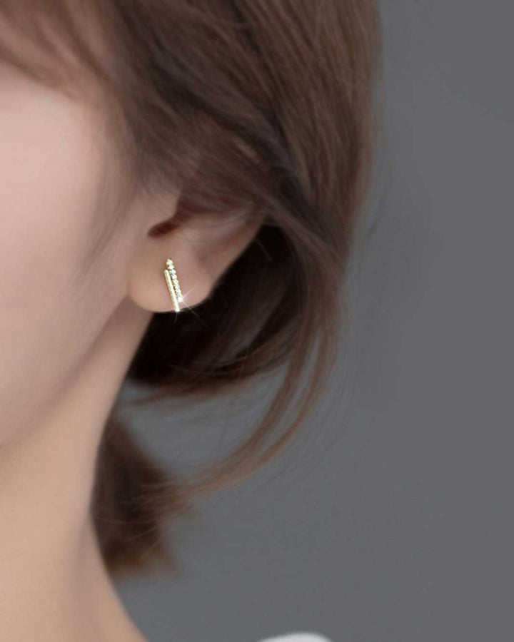 Double Bar Stud Earrings