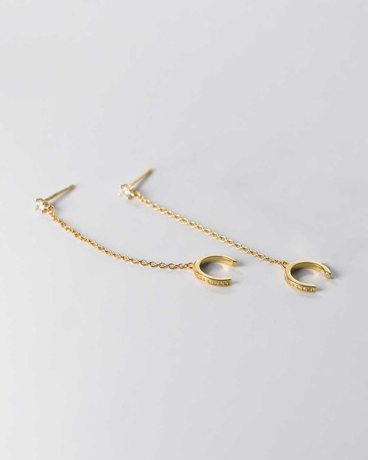Diamante Pave Ear Cuff and Stud Earrings