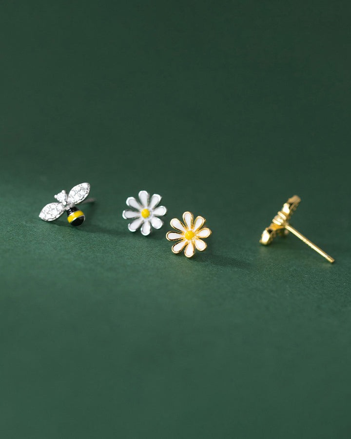 Daisy and Bee Mismatch Stud Earrings