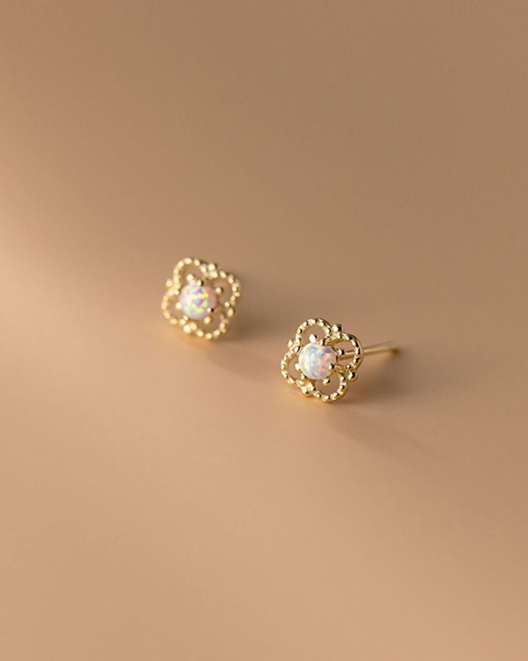 Dainty Opal Stud Earrings