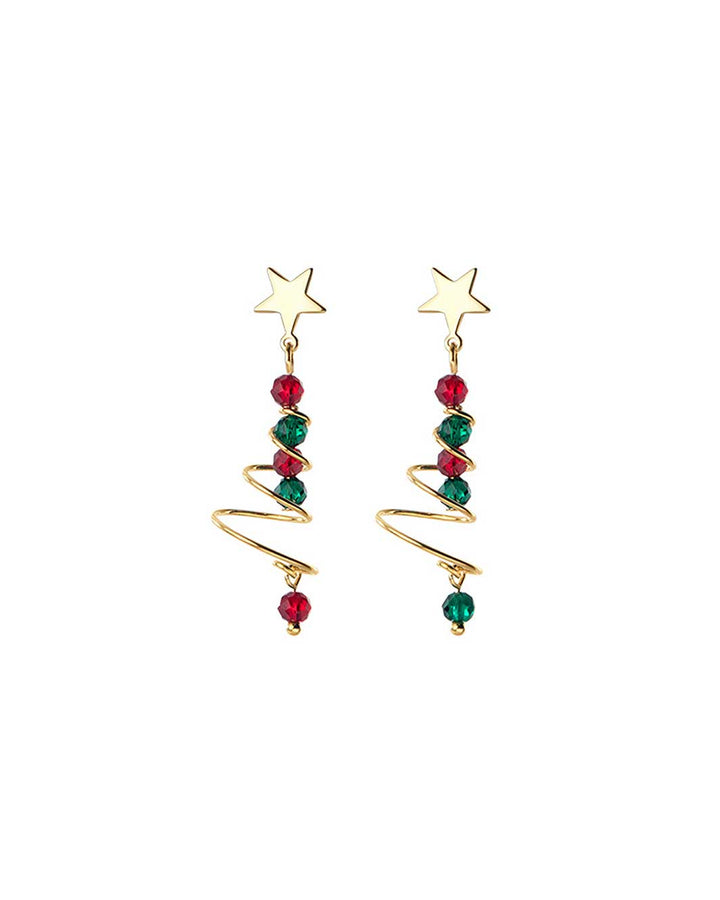 Festive Christmas Tree Drop Earrings