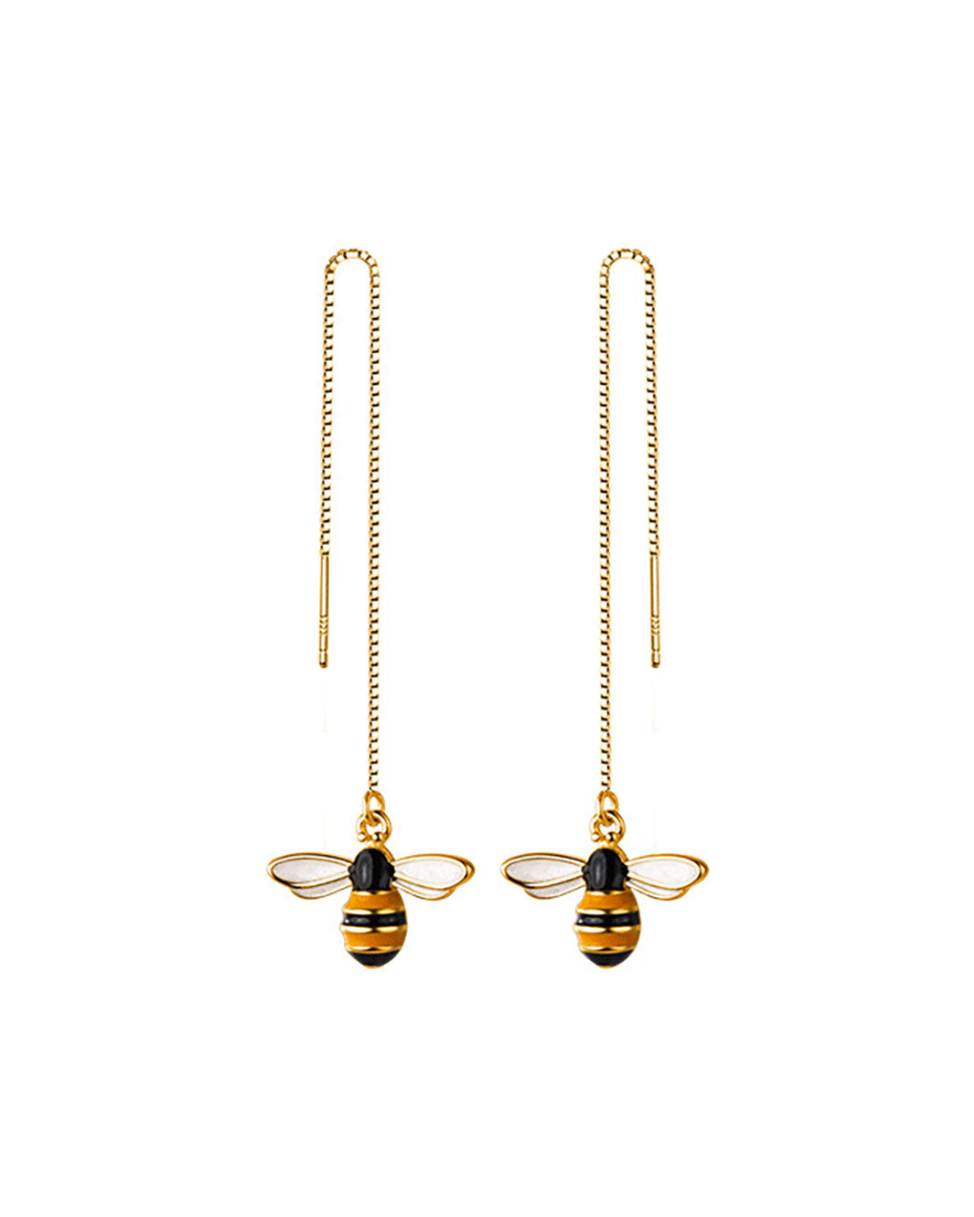 Bee Charm Threader Earrings