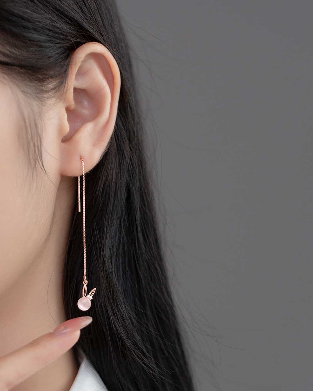 Opal Bunny Threader Earrings