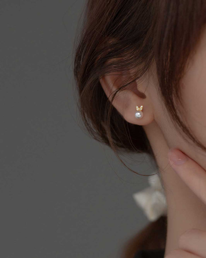 Bunny Pearl Stud Earrings
