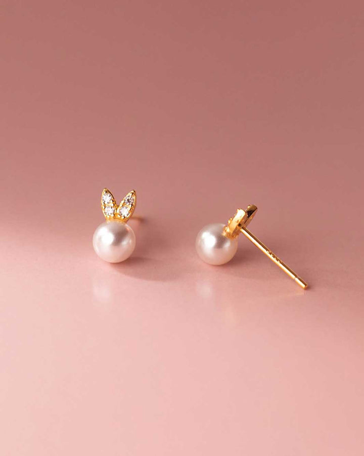 Bunny Pearl Stud Earrings