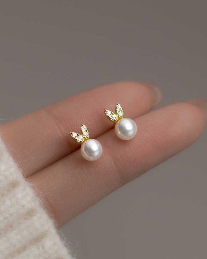 Bunny Pearl Stud Earrings