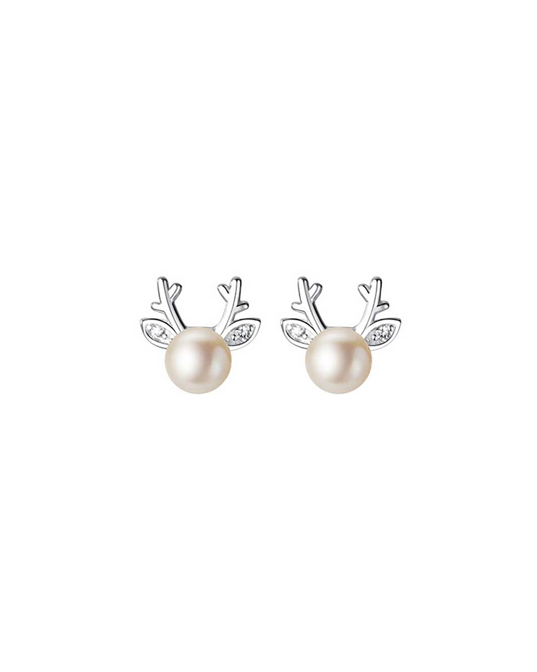 Reindeer Pearl Stud Earrings