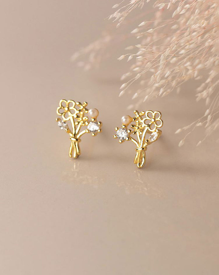 Floral Bouquet Stud Earrings