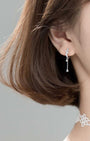 Diamond Huggie Tassel Earrings