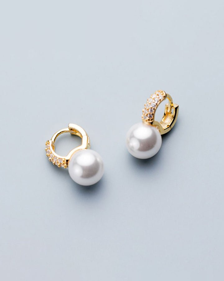 Lais Pearl Petite Huggie Earrings