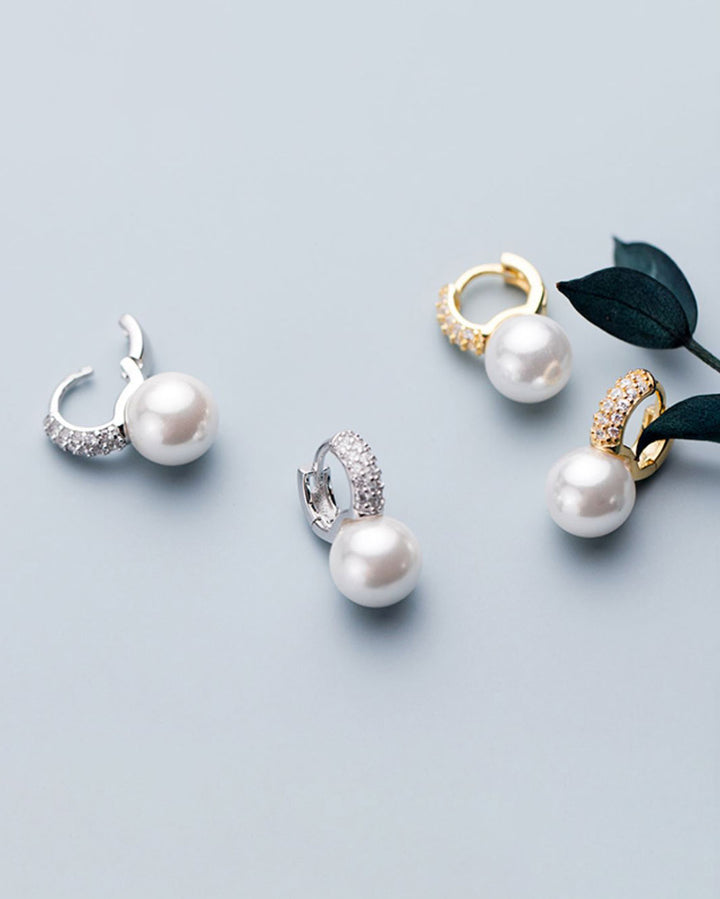 Lais Pearl Petite Huggie Earrings