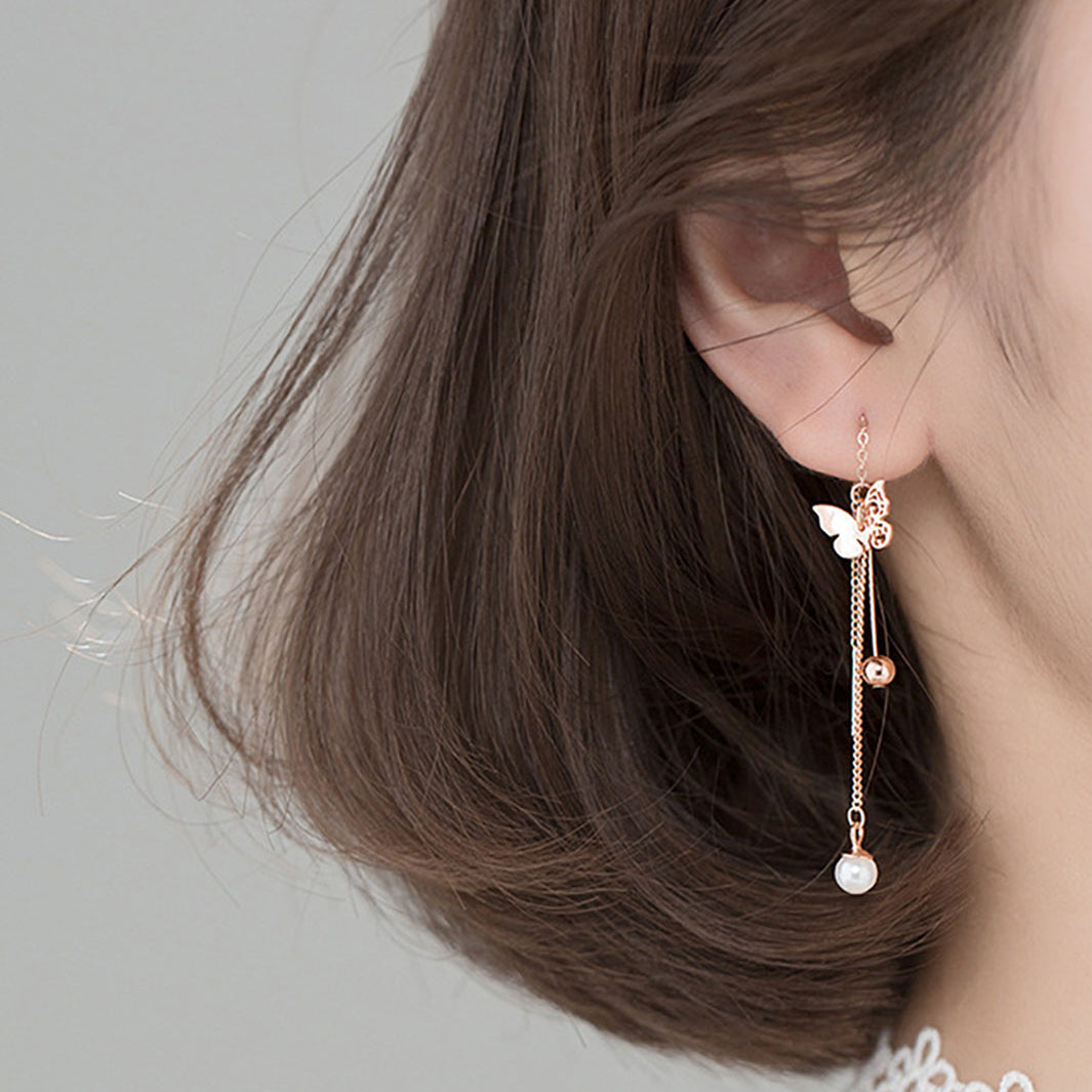 Clytia Butterfly Threader Earrings