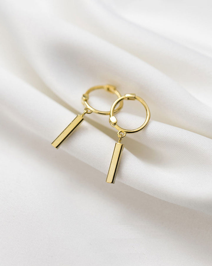 Straight Bar Huggie Earrings