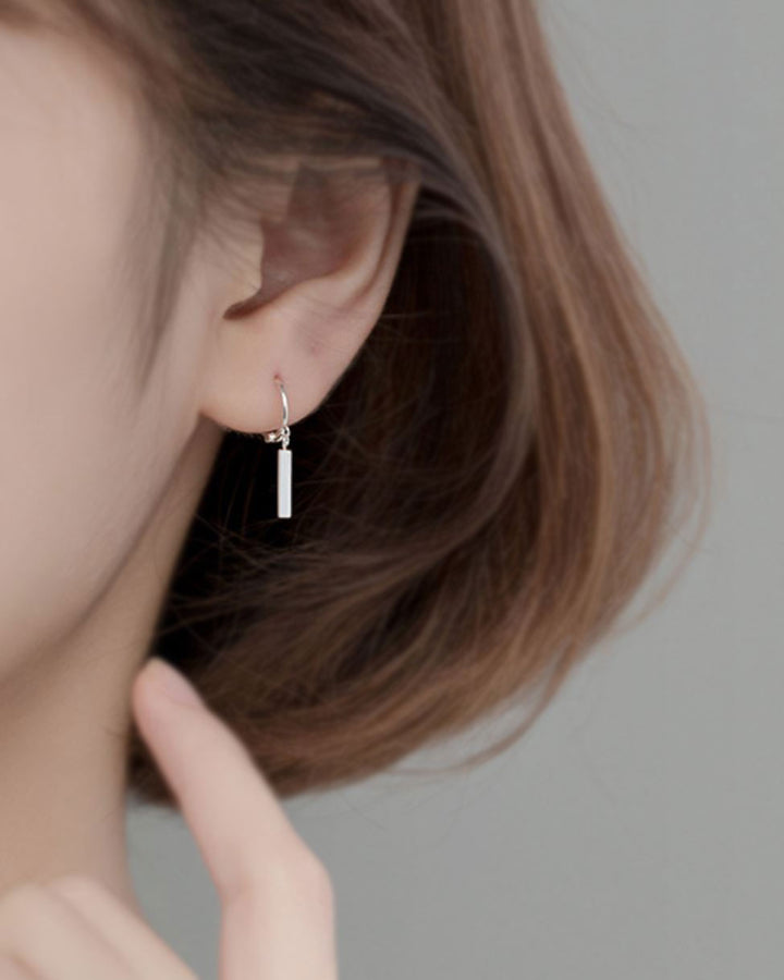 Straight Bar Huggie Earrings