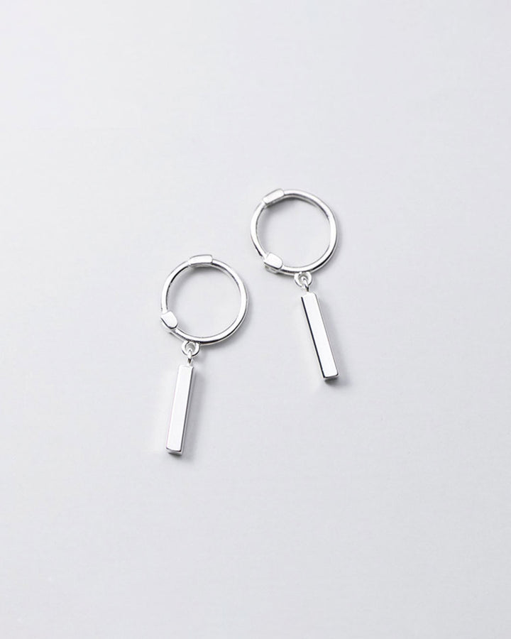 Straight Bar Huggie Earrings