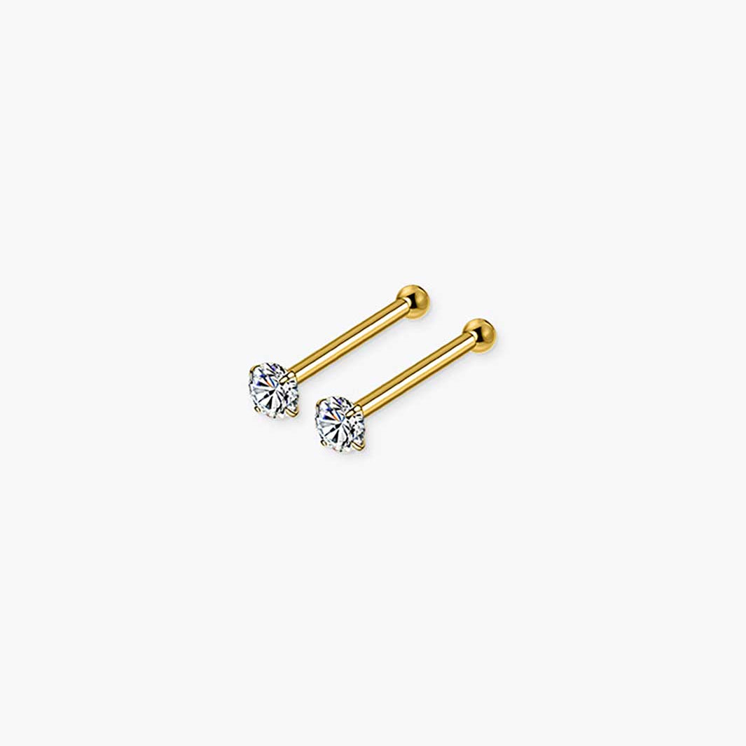 Tiny Diamond Barbell Earrings