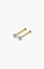 Tiny Diamond Barbell Earrings