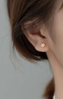 Diamond Sunflower Stud Earrings