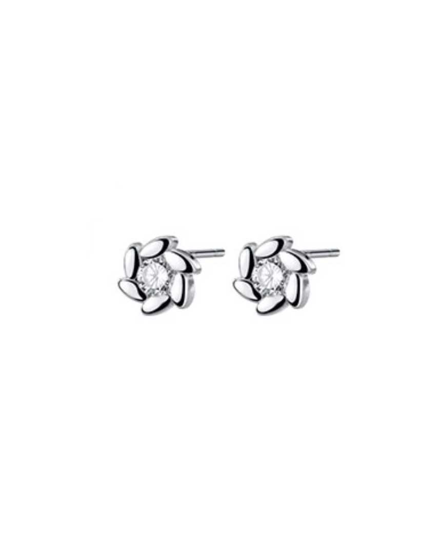 Diamond Sunflower Stud Earrings