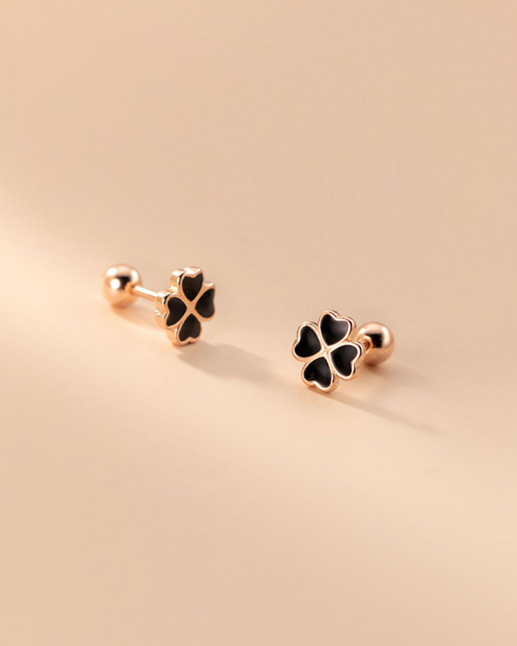 Four-Leaf Clover Barbell Earrings