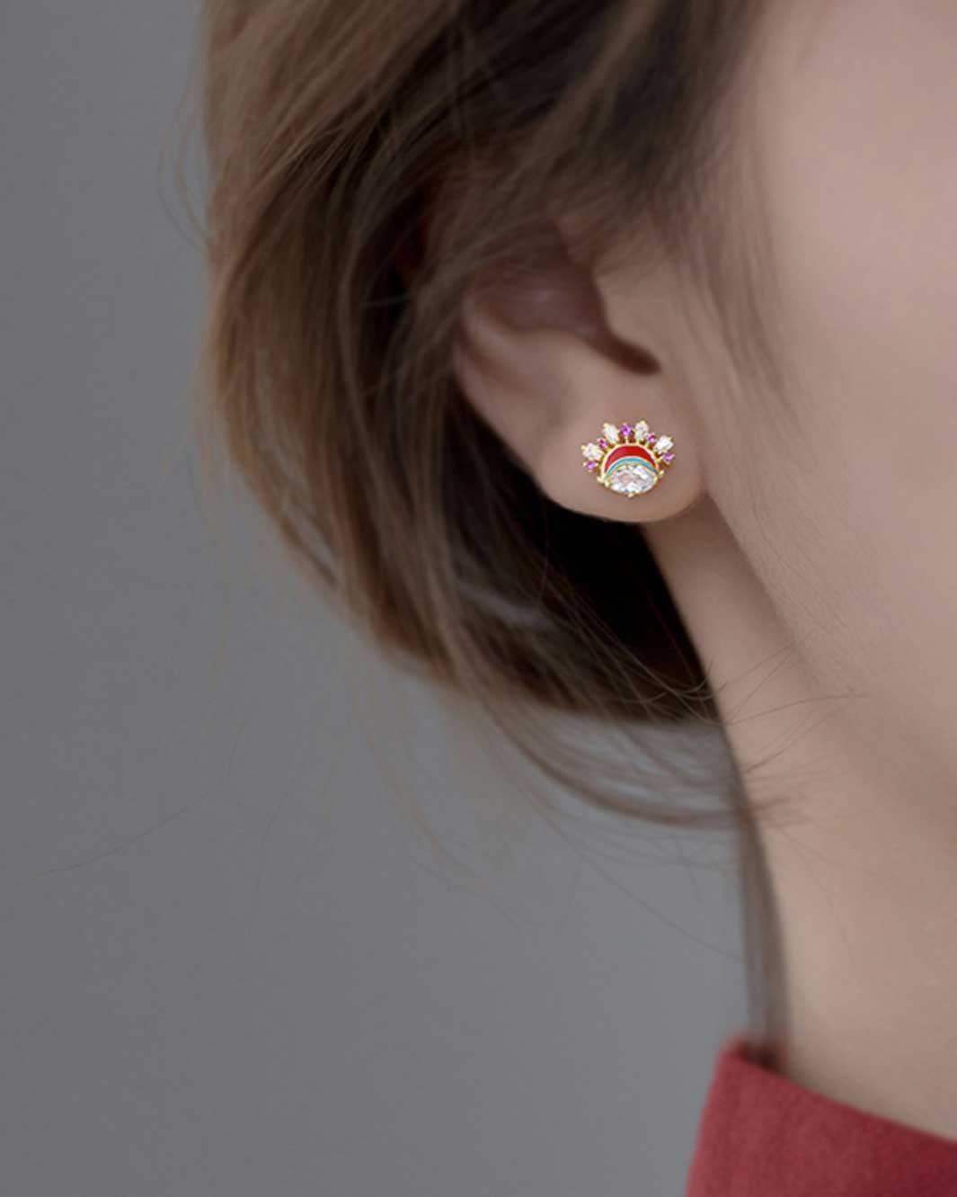 Peking Opera Character Stud Earrings