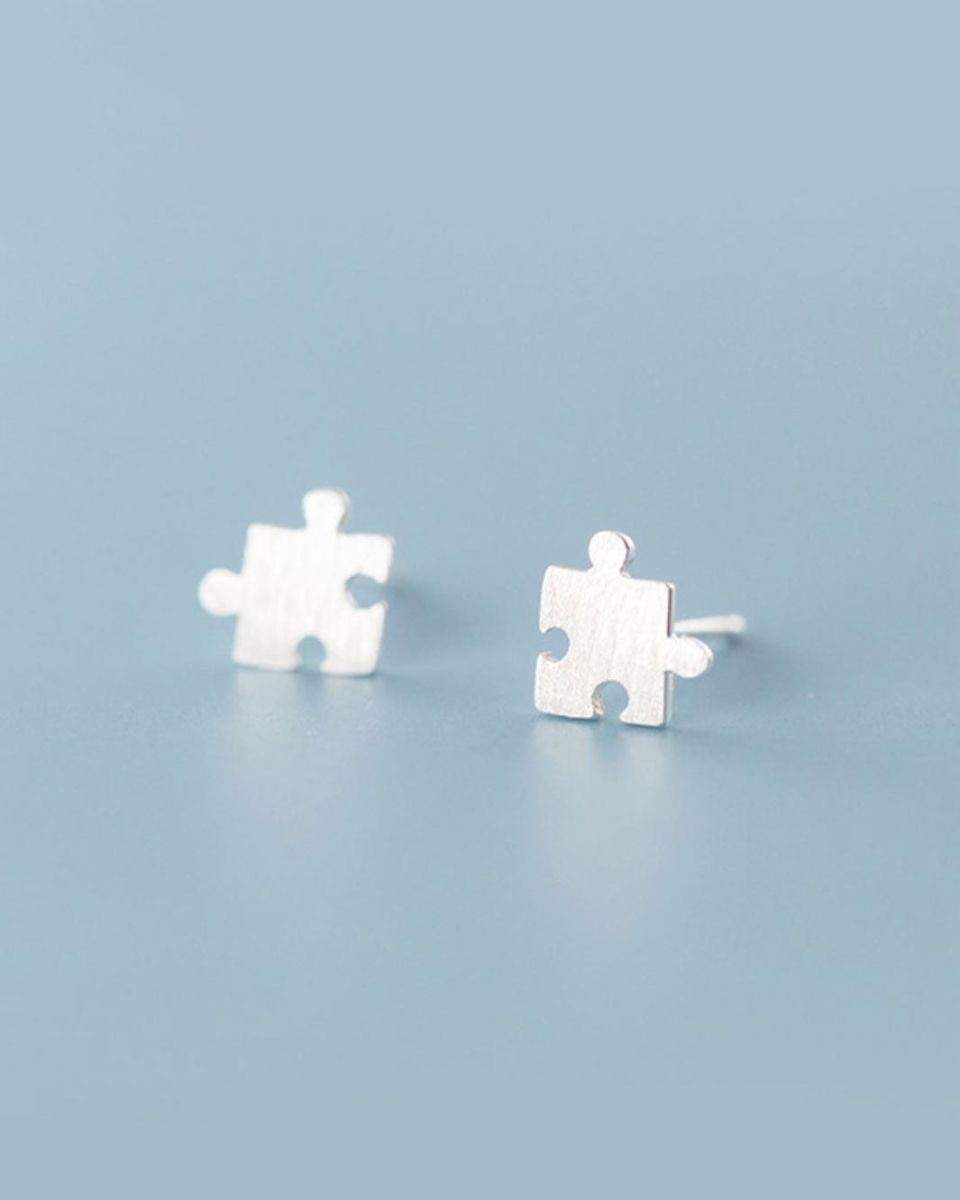 Matte Puzzle Pieces Stud Earrings